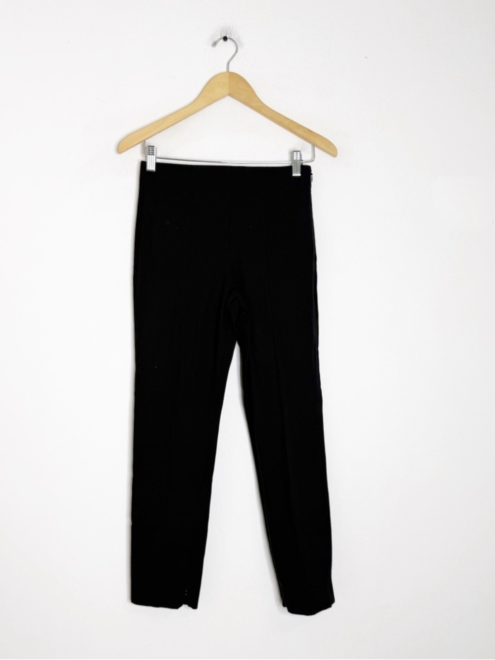 Theory Black Ankle Zip Pants Size 0 Slim Tailored Stretch